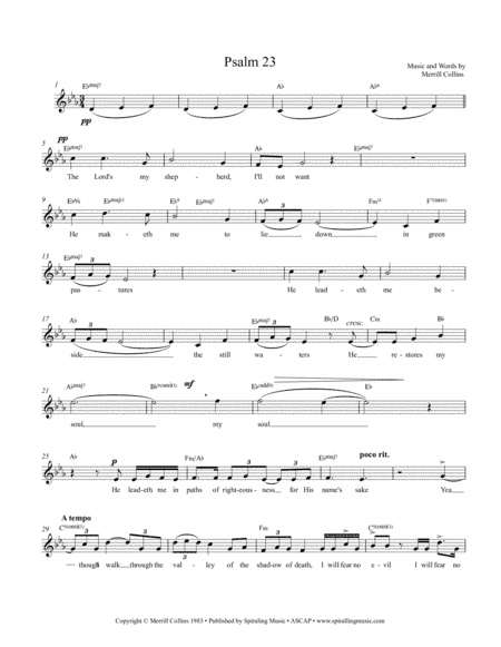 Psalm 23 Eb Lead Sheet - Lead Sheet Eb
