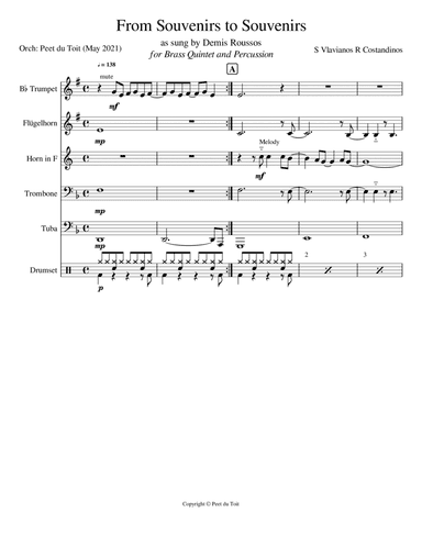 From Souvenirs To Souvenirs (arr. Peet du Toit)