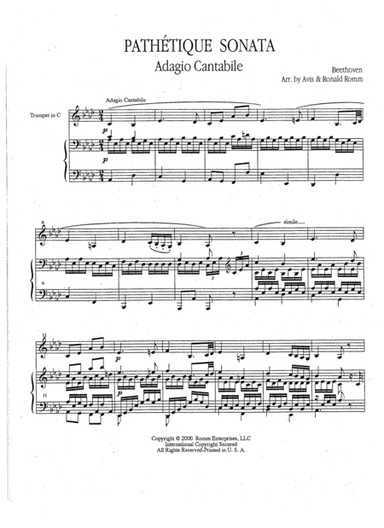 Pathetique Sonata: Adagio Cantabile (arr. Ronald and Avis Romm)