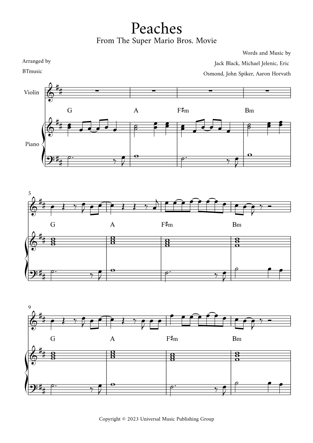 Peaches (arr. BTmusic)