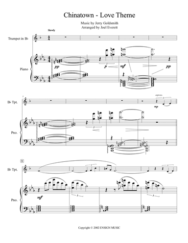 Chinatown - Love Theme (arr. Joel Everett)