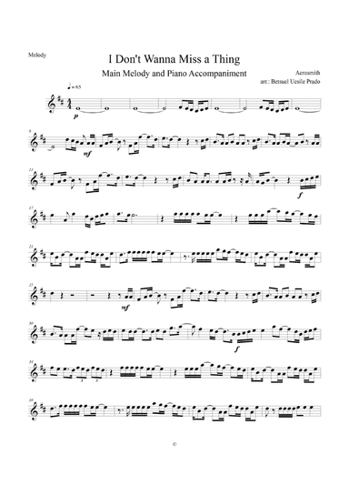 I Don't Want To Miss A Thing (arr. Betsuel Uesile Prado)