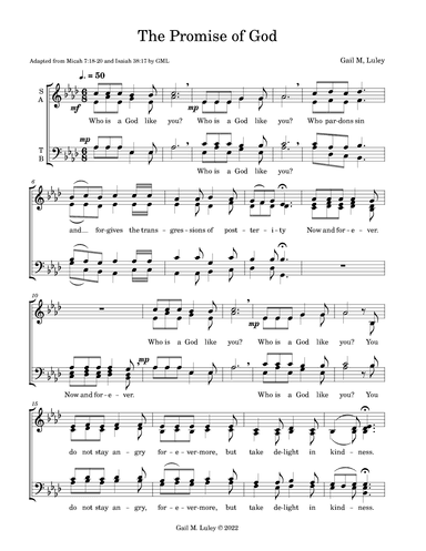 The Promise of God for SATB divisi, a cappella