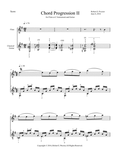 Chord Progression No. 2 for Flute or C Instrument and  Classical Guitar