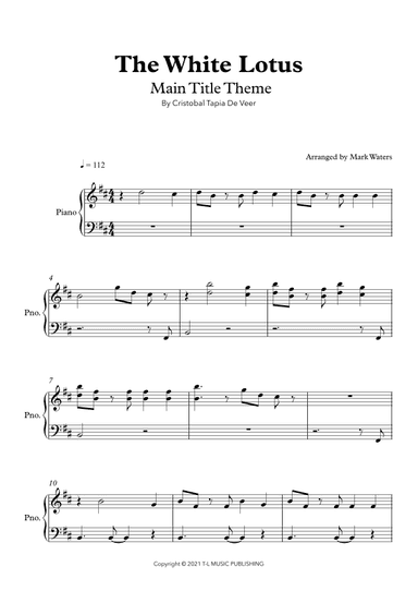 White Lotus, The - Main Title Theme (arr. Mark Waters)
