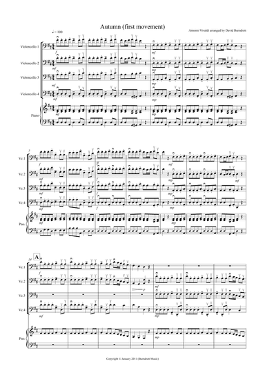 Autumn "Four Seasons" for Cello Quartet (arr. David Burndrett)