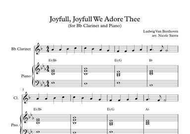 Joyfull, Joyfull, We Adore Thee for Bb Clarinet and Piano (arr. Nicole Sierra)