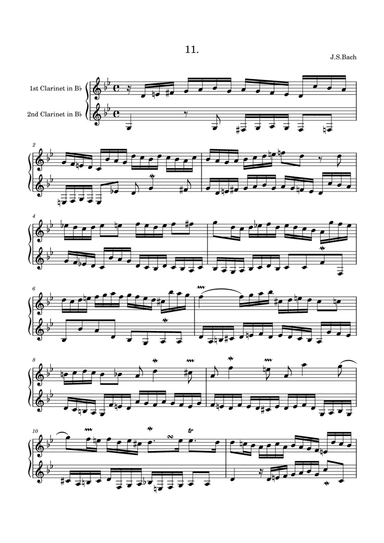 Bach: Invention 11 for two clarinets (arr. Saho Omukai)