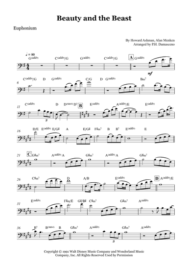 Beauty And The Beast (arr. P.H. Damasceno)