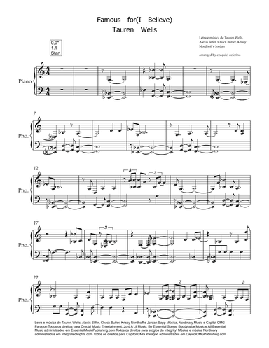 Famous For (i Believe) (arr. by ezequiel)