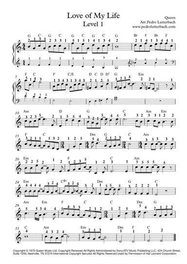Love Of My Life (arr. Pedro Lutterbach)