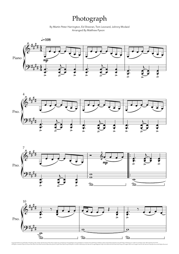 Photograph (arr. Matthew pyeon)