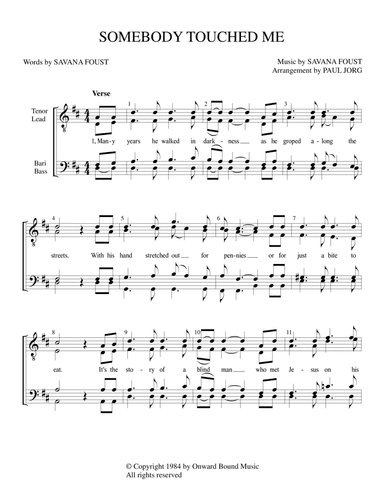 Somebody Touched Me (arr. Paul A. Jorg)