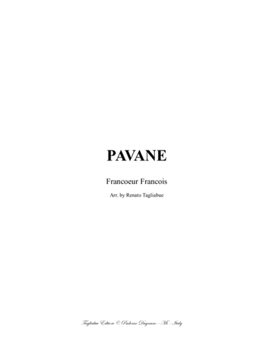 PAVANE - Francoeur - For Cello and piano (arr. Renato Tagliabue)