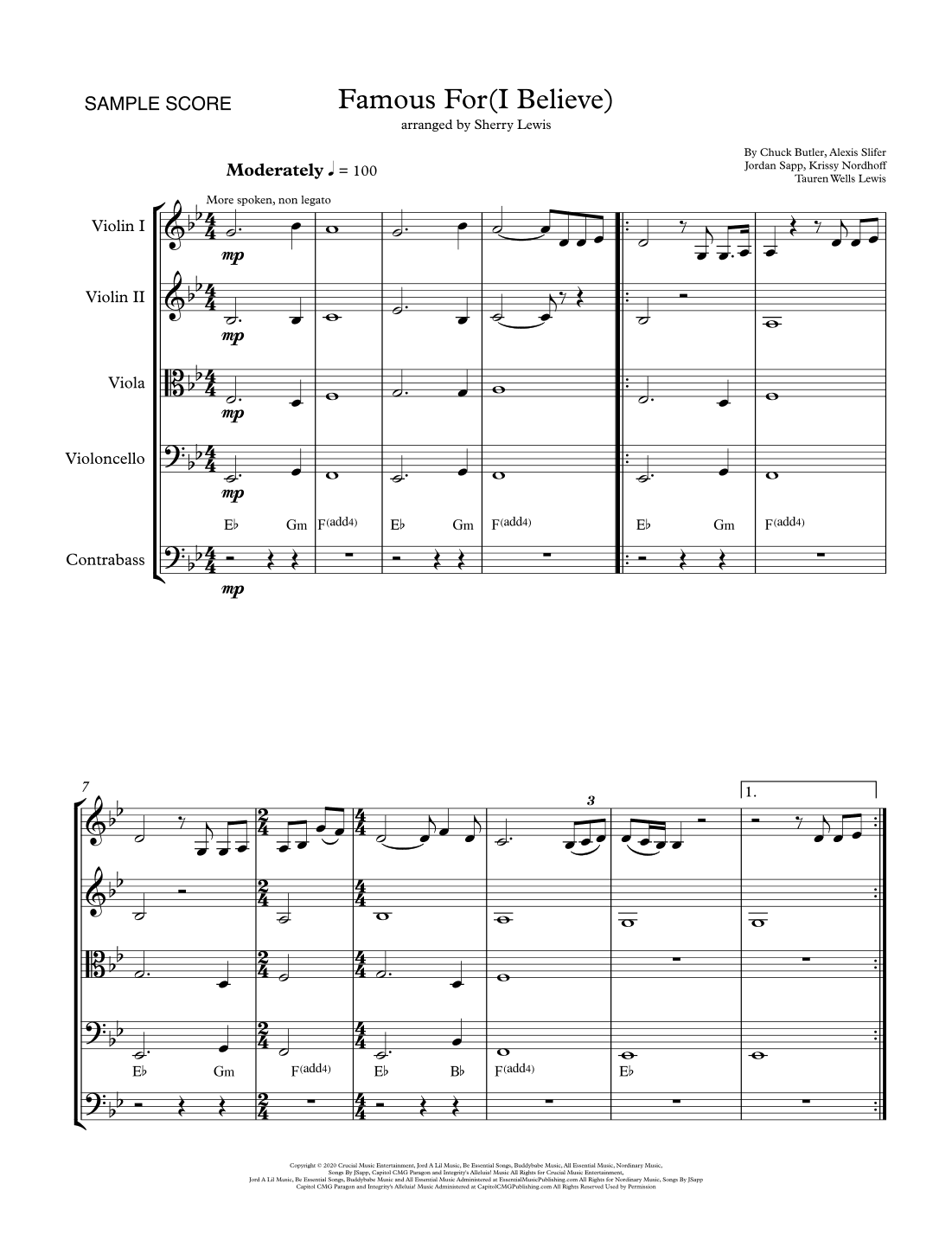 Famous For (i Believe) (arr. Sherry Lewis)