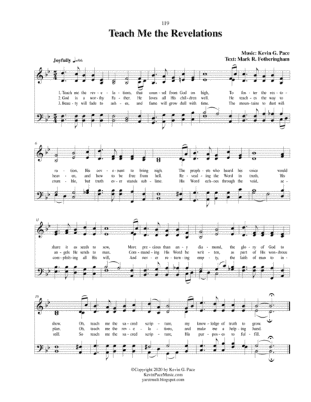 Teach Me the Revelations, a sacred hymn