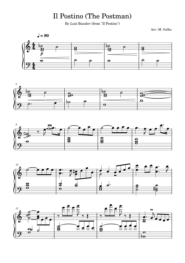 Il Postino (the Postman) (arr. M. Galka)