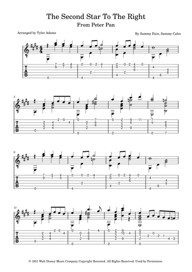 The Second Star To The Right (arr. Tyler Adams)