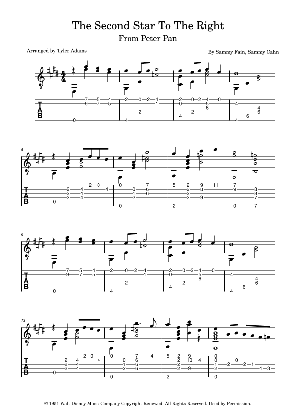 The Second Star To The Right (arr. Tyler Adams)