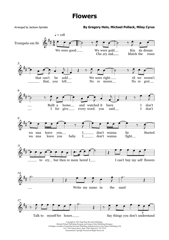 Flowers (arr. Jackson Spindler)