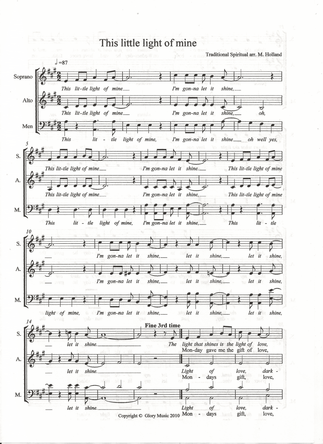 This little light of mine (arr. Mitchell Holland)