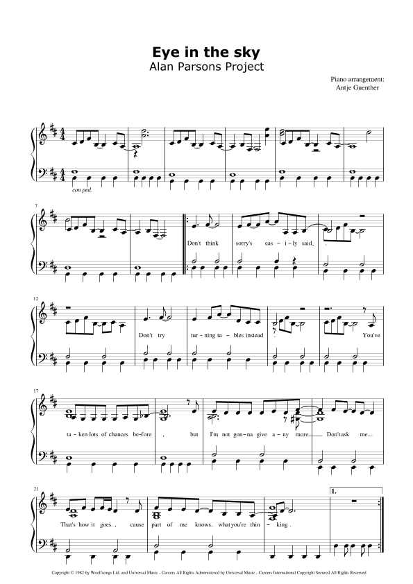 Eye In The Sky (arr. Antje Günther)