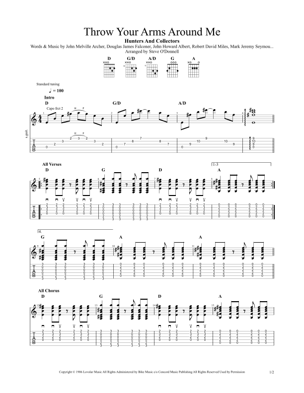Throw Your Arms Around Me (arr. Steve O'Donnell)