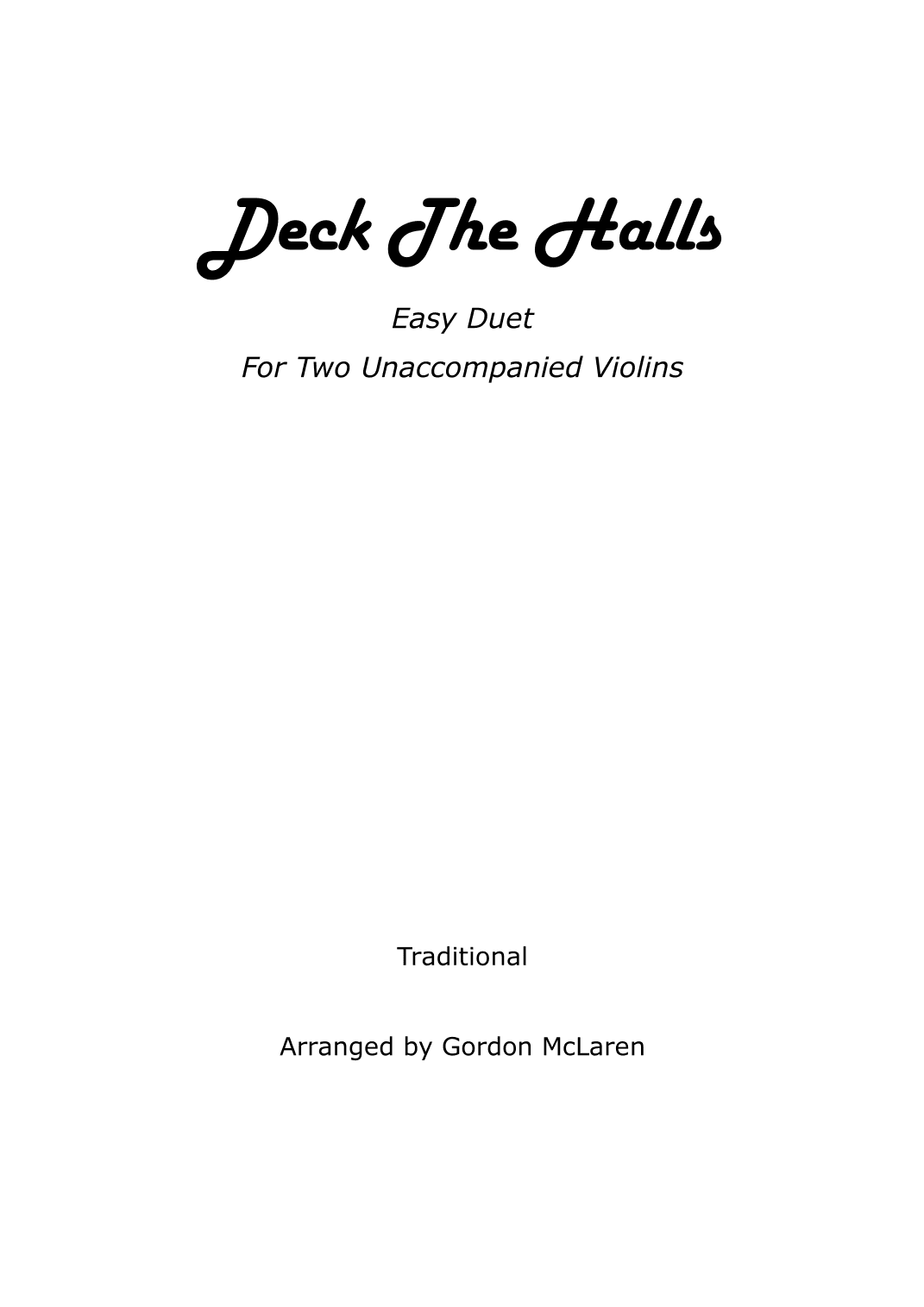 Deck The Halls (arr. Gordon McLaren)