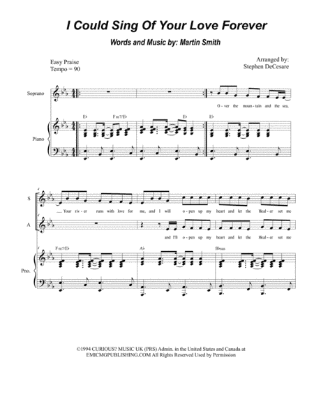 I Could Sing Of Your Love Forever (arr. Stephen DeCesare)