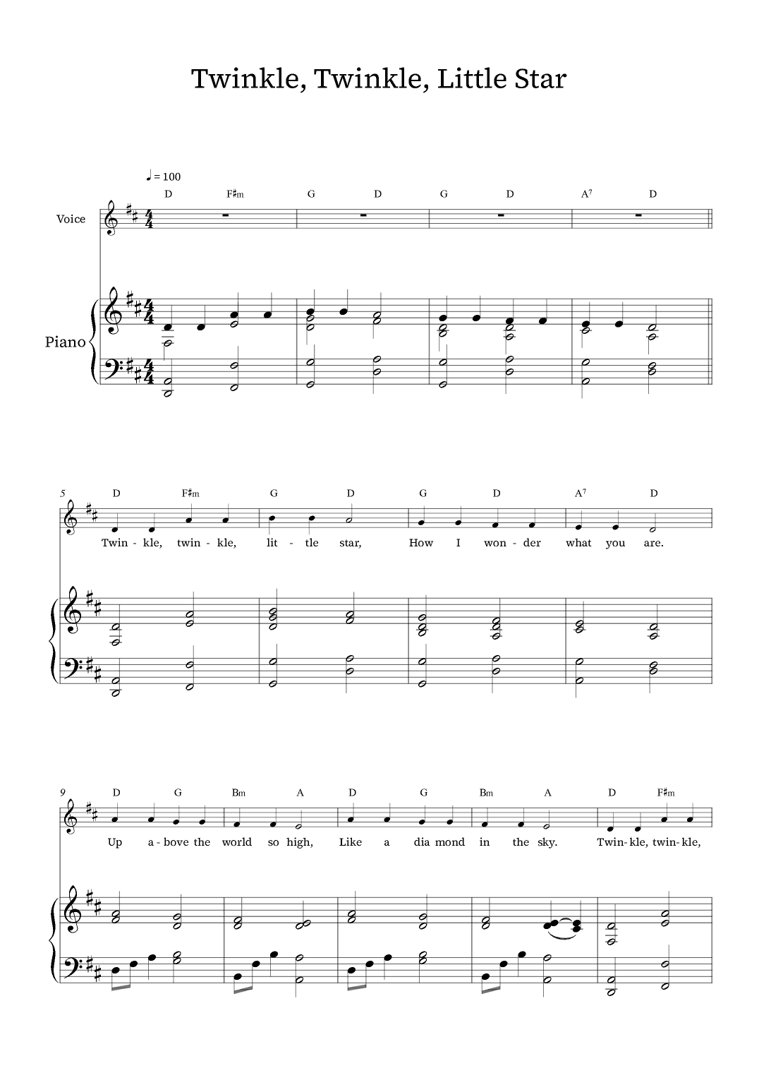 Twinkle Twinkle Little Star (arr. Richard Nicks)