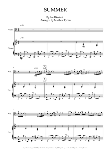 Summer (arr. Matthew pyeon)