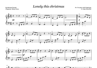 Lonely This Christmas (arr. Antje Günther)