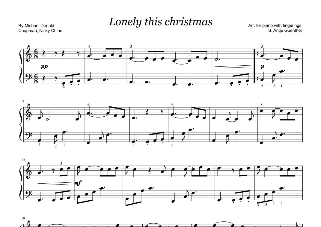 Lonely This Christmas (arr. Antje Günther)