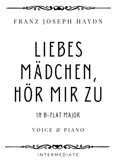 Haydn - Liebes Mädchen, hör mir zu in B flat Major - Intermediate (arr. Piacere Music Sheets)