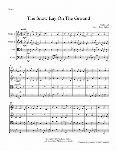 The Snow Lay On The Ground (arr. James Gilbert Music)