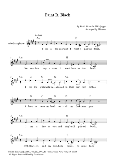 Paint It, Black (arr. Milanov)