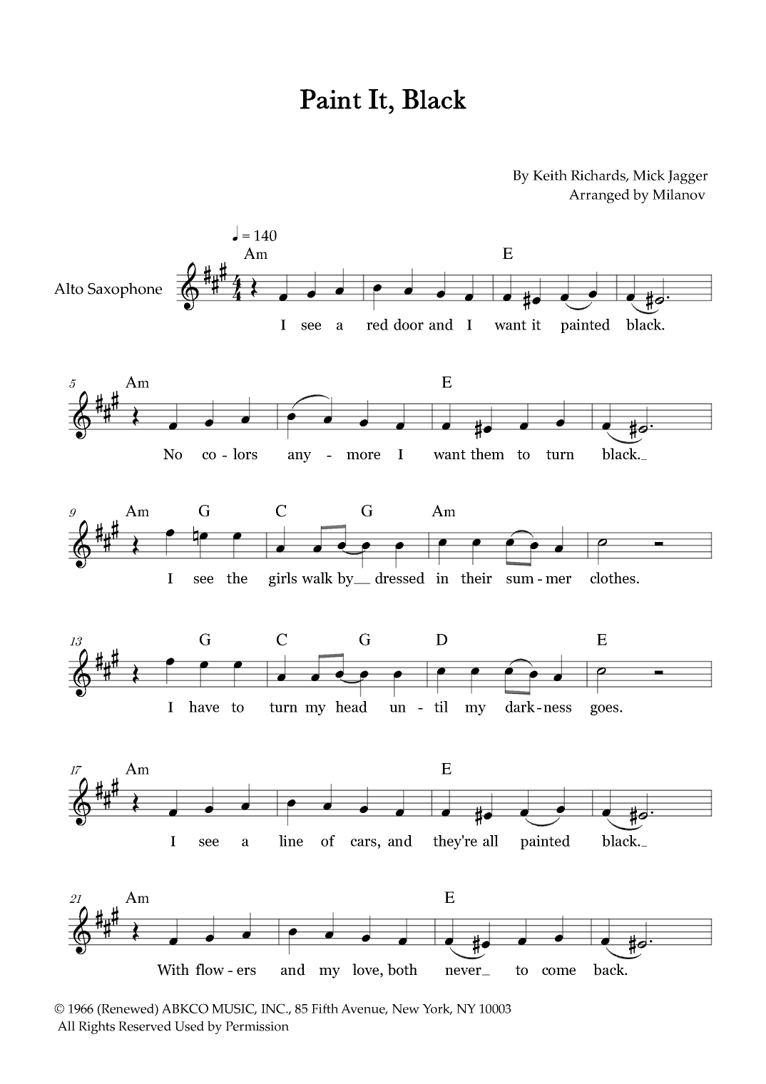 Paint It, Black (arr. Milanov)