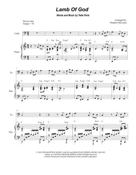 Lamb Of God (arr. Stephen DeCesare)