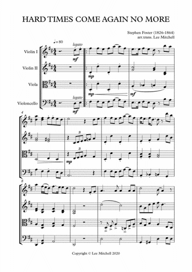 Hard Times Come Again No More (arr. Lee Mitchell)
