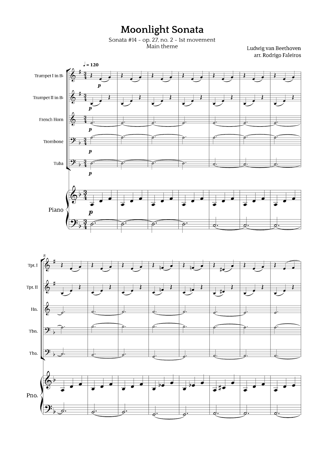 Moonlight Sonata (arr. Rodrigo Faleiros)