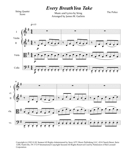 Every Breath You Take (arr. James M. Guthrie, ASCAP)