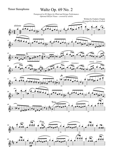 Waltz Op. 69 No. 2 (arr. Zachary Corbett)
