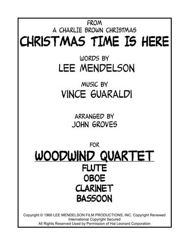 Christmas Time Is Here (arr. John Groves)