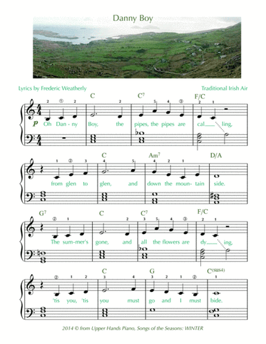 Danny Boy (Easy/Intermediate) (arr. Gaili Schoen for UpperHandsPiano.com)