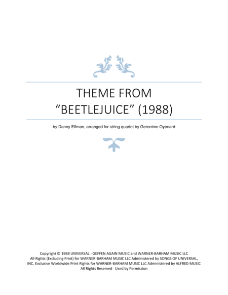 Beetlejuice (main Theme) (arr. Geronimo Oyenard)