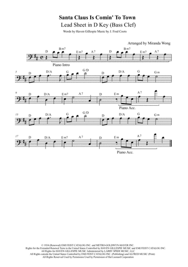 Santa Claus Is Comin' To Town (arr. Miranda Wong)