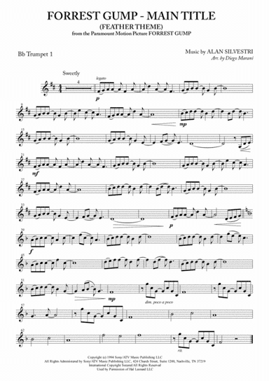 Forrest Gump - Main Title (Feather Theme)  from the Paramount Motion Picture FORREST GUMP (arr. Diego Marani)