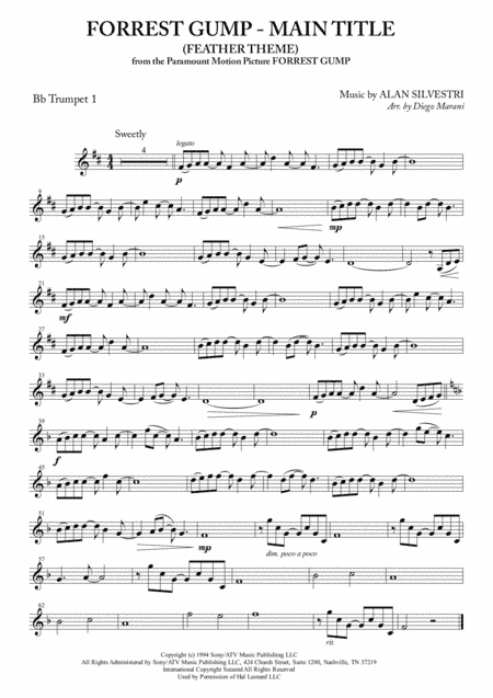 Forrest Gump - Main Title (Feather Theme)  from the Paramount Motion Picture FORREST GUMP (arr. Diego Marani)