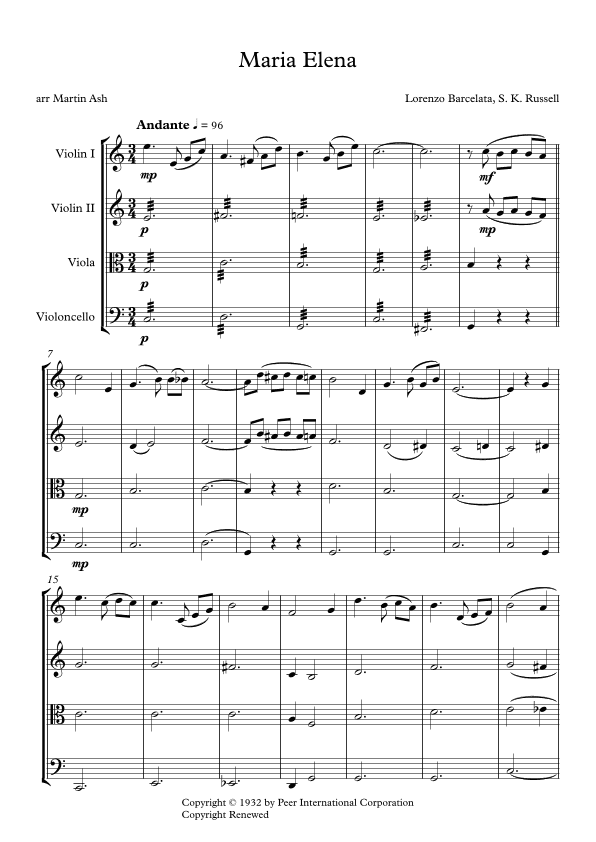 Maria Elena (arr. Martin Ash)