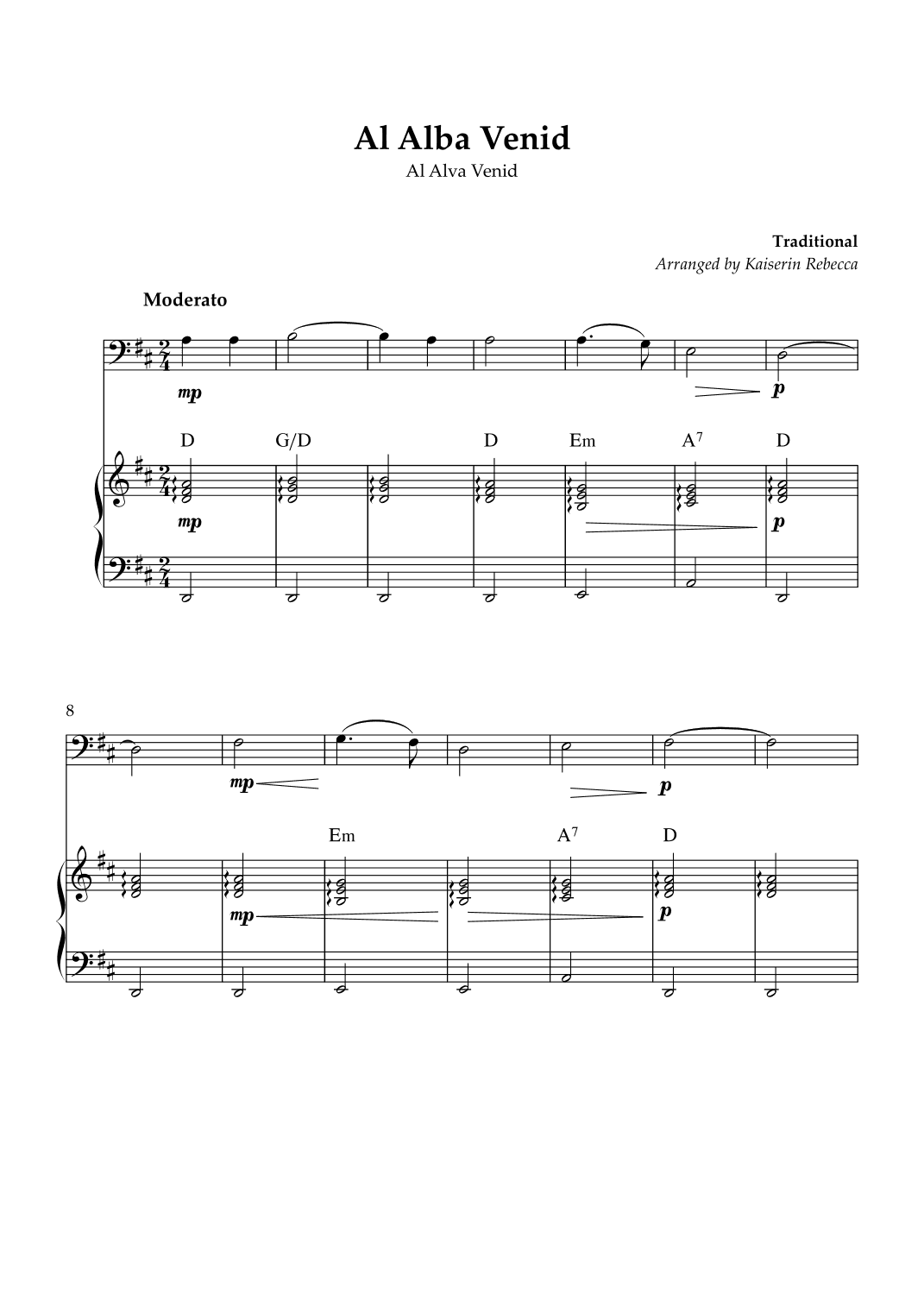 Al Alba Venid (arr. Kaiserin Rebecca)